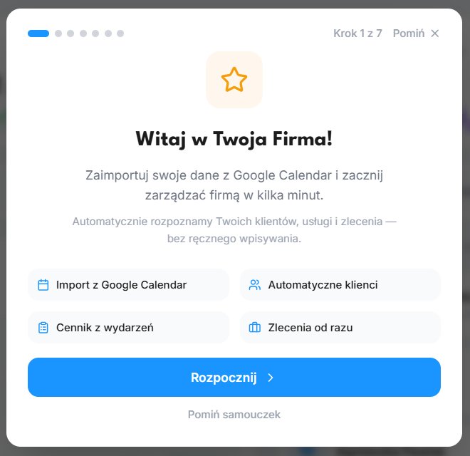 Krok 1 — Ekran powitalny Twoja Firma